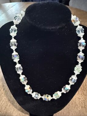 Signed Vendome Crystal Aurora Borealis Bead Necklace - Women Jewelry by Coro